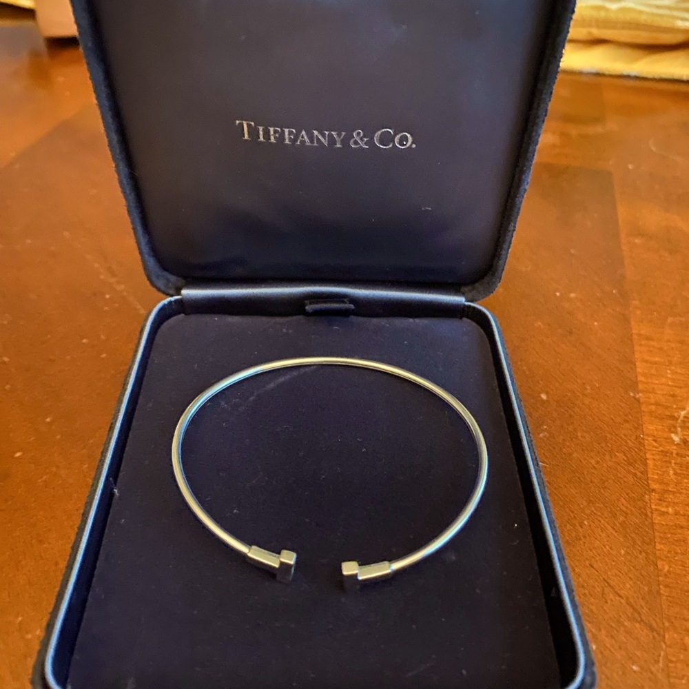 Gently used Tiffany T Silver Bracelet.